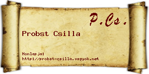Probst Csilla névjegykártya